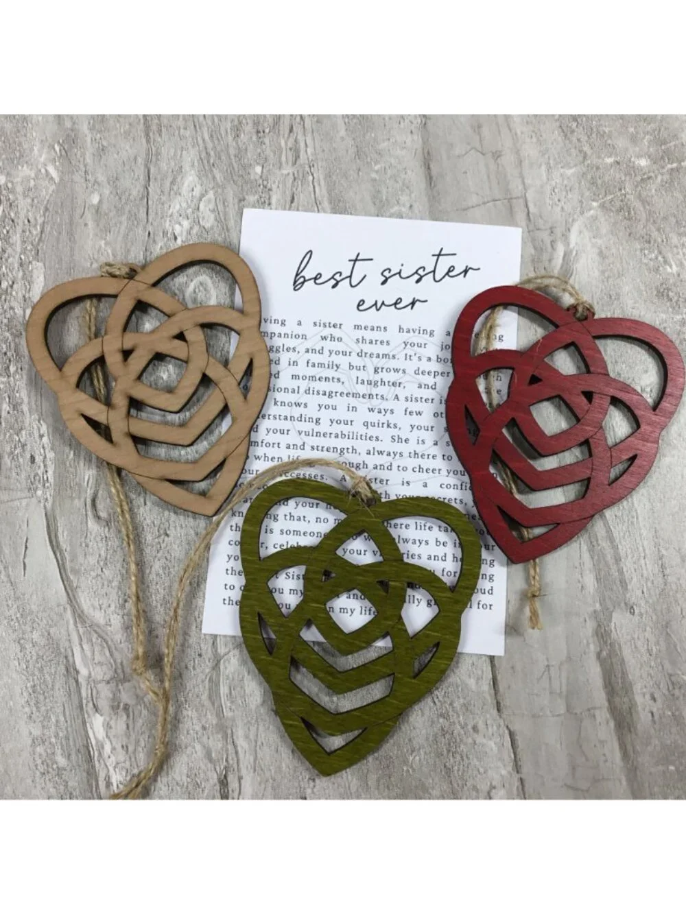 The Sister Celtic Knot Story Card Ornament